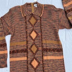 Vintage 80s Deadstock Antonella Preve Bronze Tunic Sweater